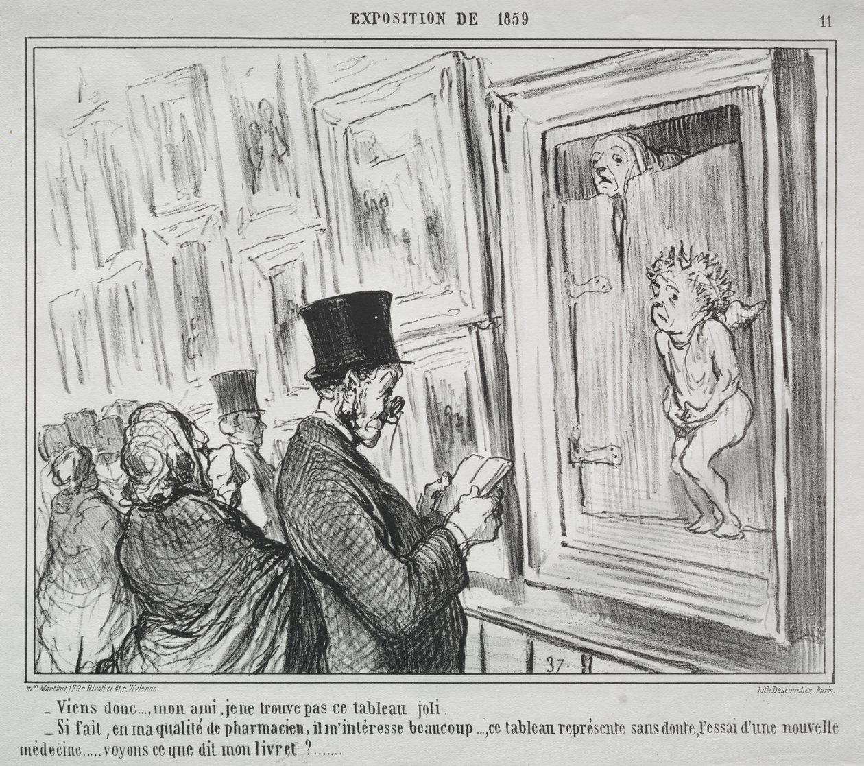 Wystawa 1859 (tablica 11): Chodź tu przyjacielu, nie uważam tego obrazu za piękny autorstwa Honoré Daumier