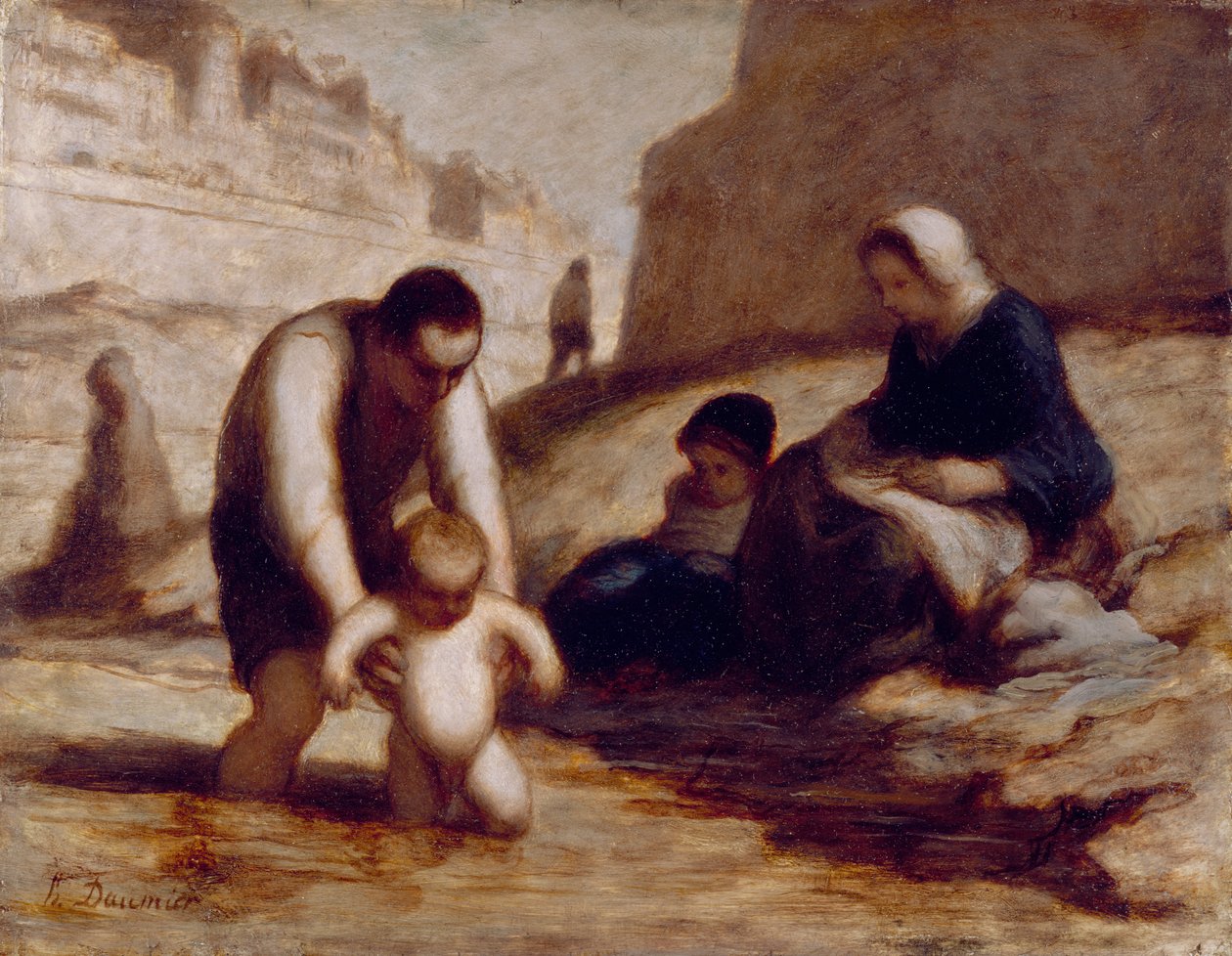 Pierwsza kąpiel autorstwa Honoré Daumier