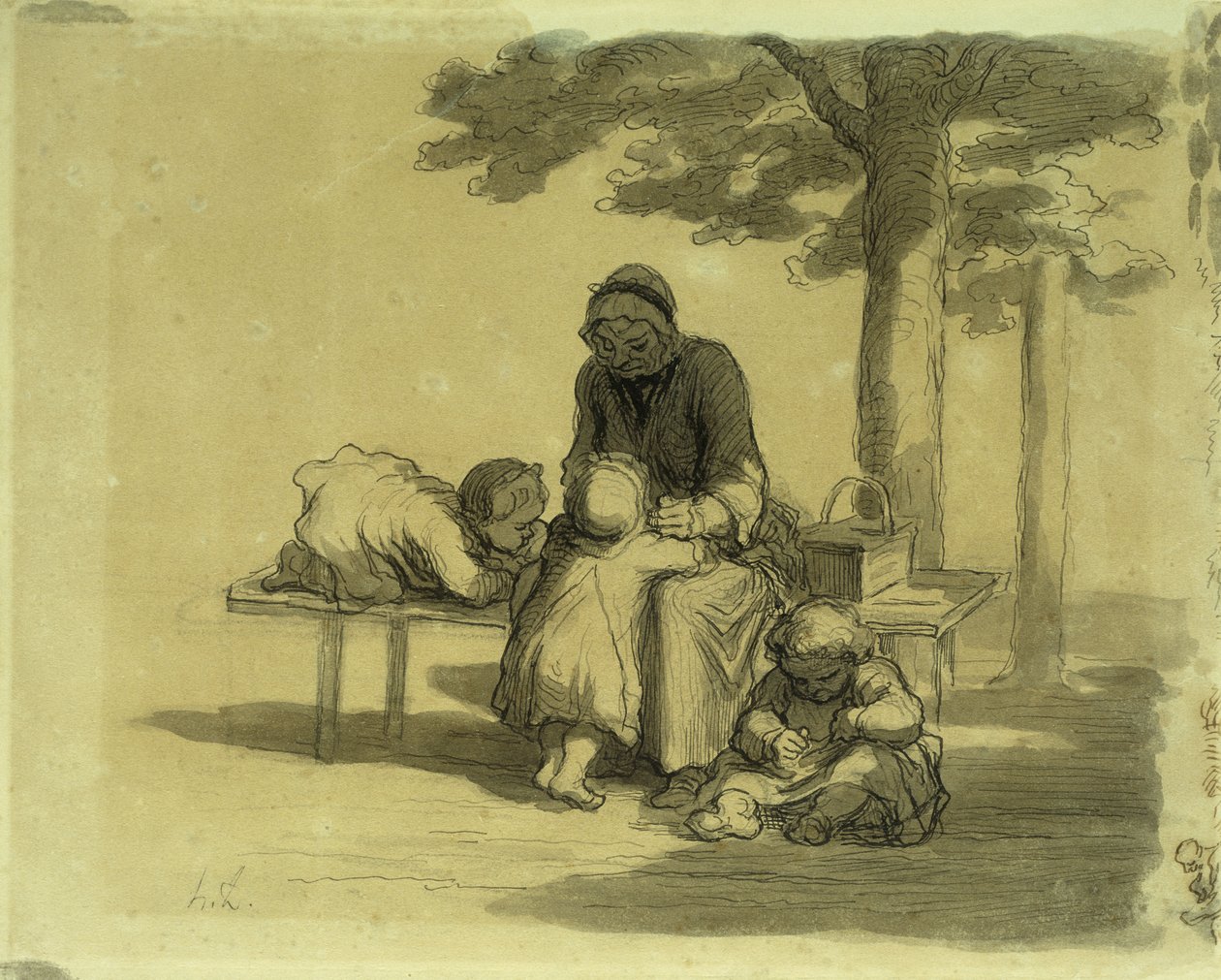 Babcia; Babcia, autorstwa Honoré Daumier