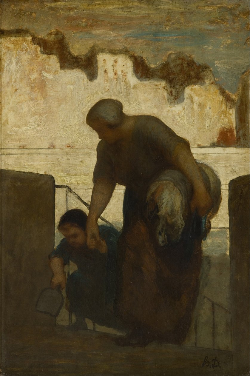 Praczka, ok. 1863 autorstwa Honoré Daumier