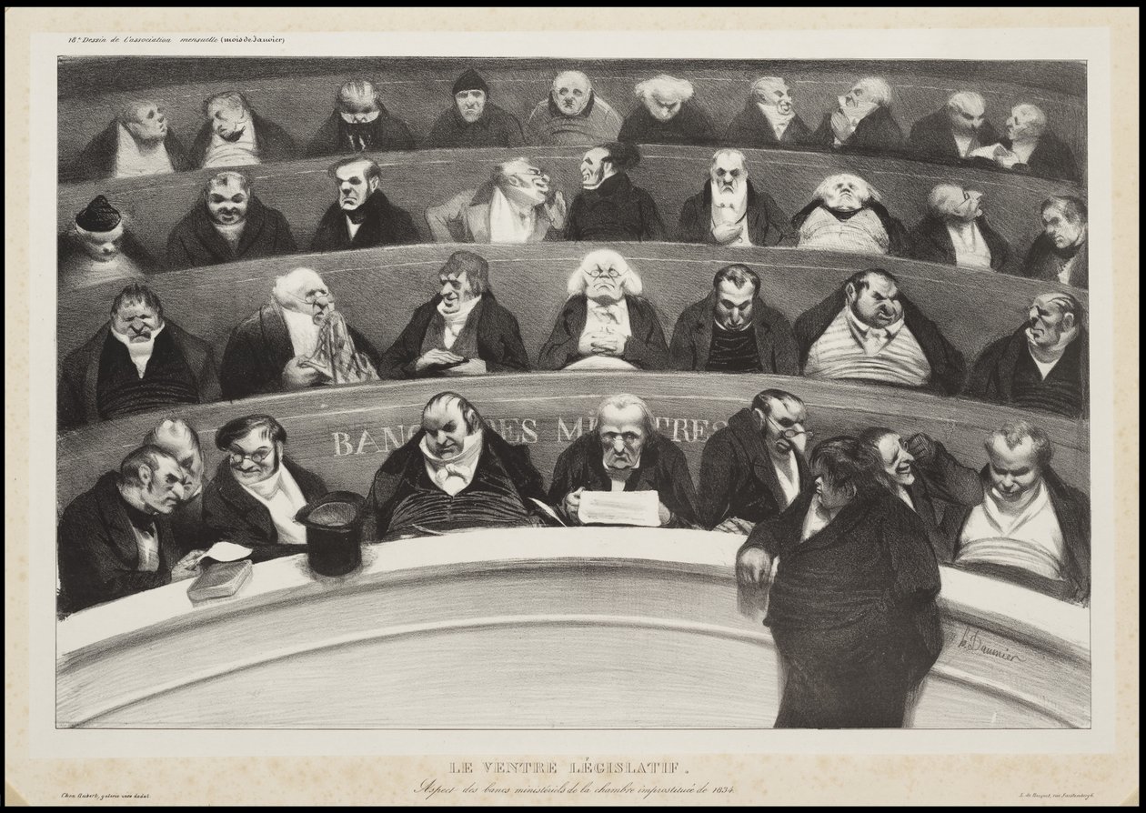 Brzuch legislacyjny, 1834 autorstwa Honoré Daumier