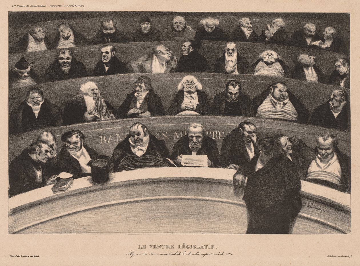 Stowarzyszenie Miesięcznika (tablica 18): Legislacyjny brzuch autorstwa Honoré Daumier
