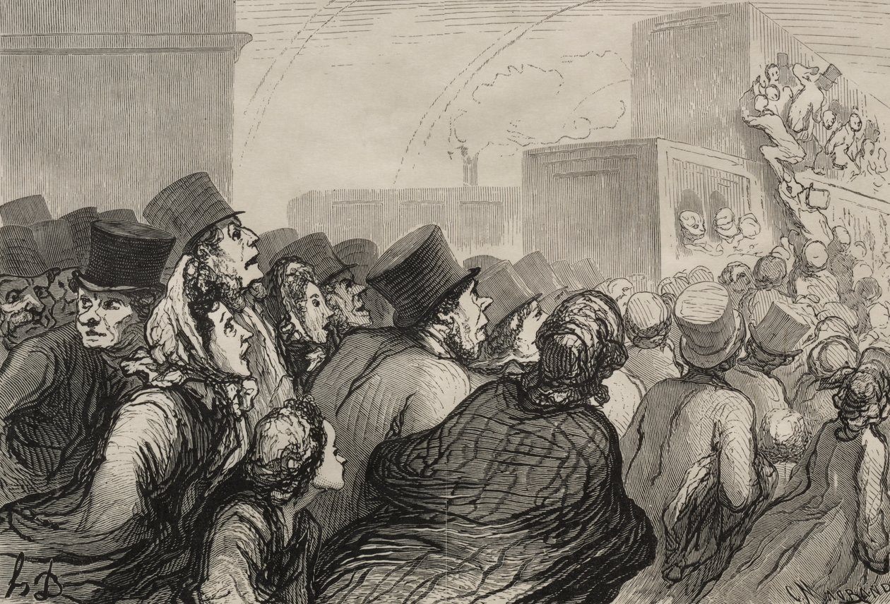 Kolej: niedzielna wycieczka autorstwa Honoré Daumier