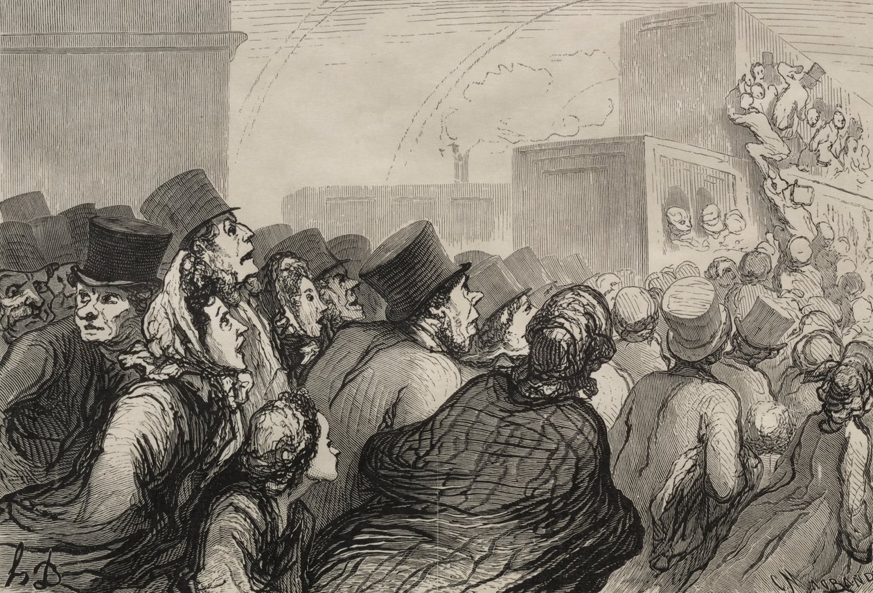 Kolej: niedzielna wycieczka. autorstwa Honoré Daumier