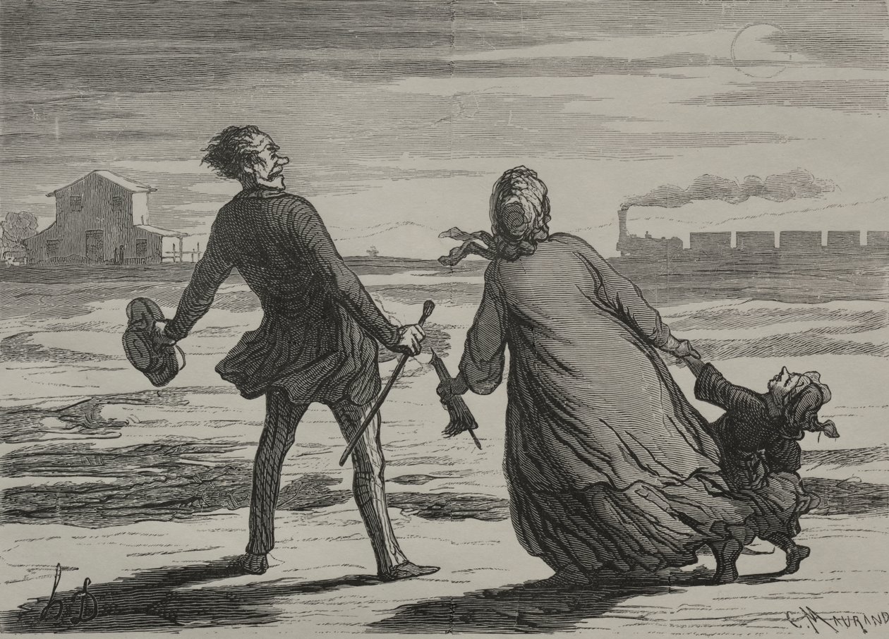 Kolej: za późno autorstwa Honoré Daumier