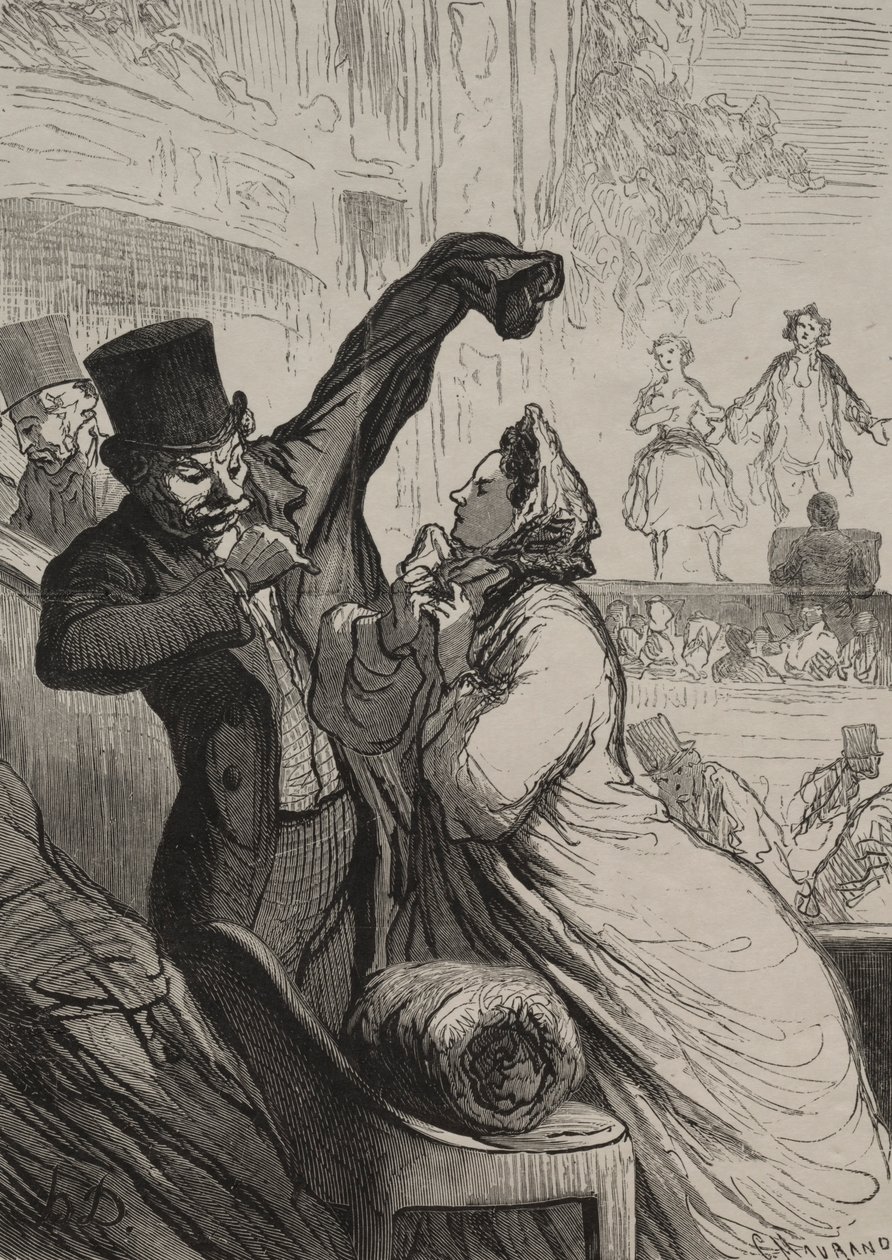 Teatr: Ostatnia scena. autorstwa Honoré Daumier