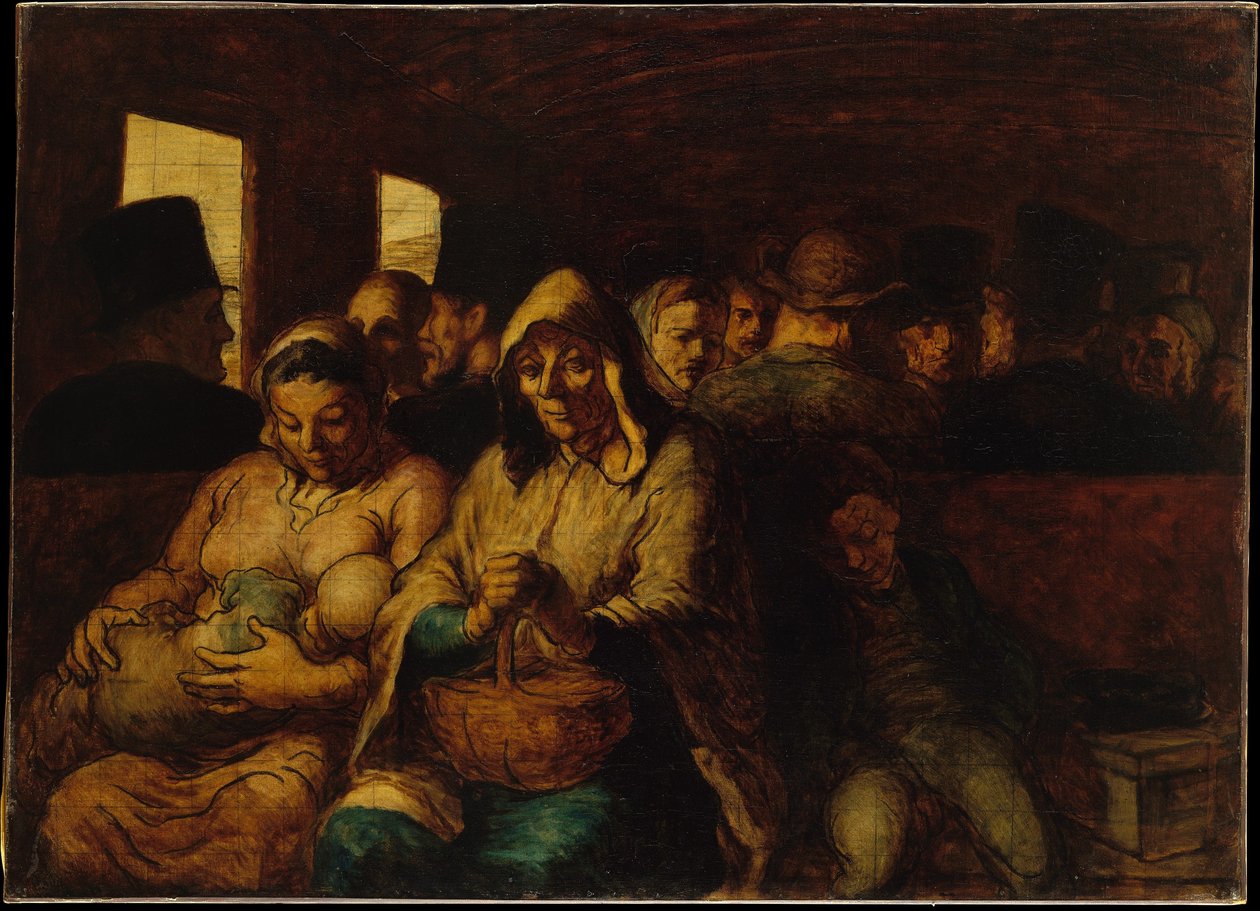 Powóz trzeciej klasy autorstwa Honoré Daumier