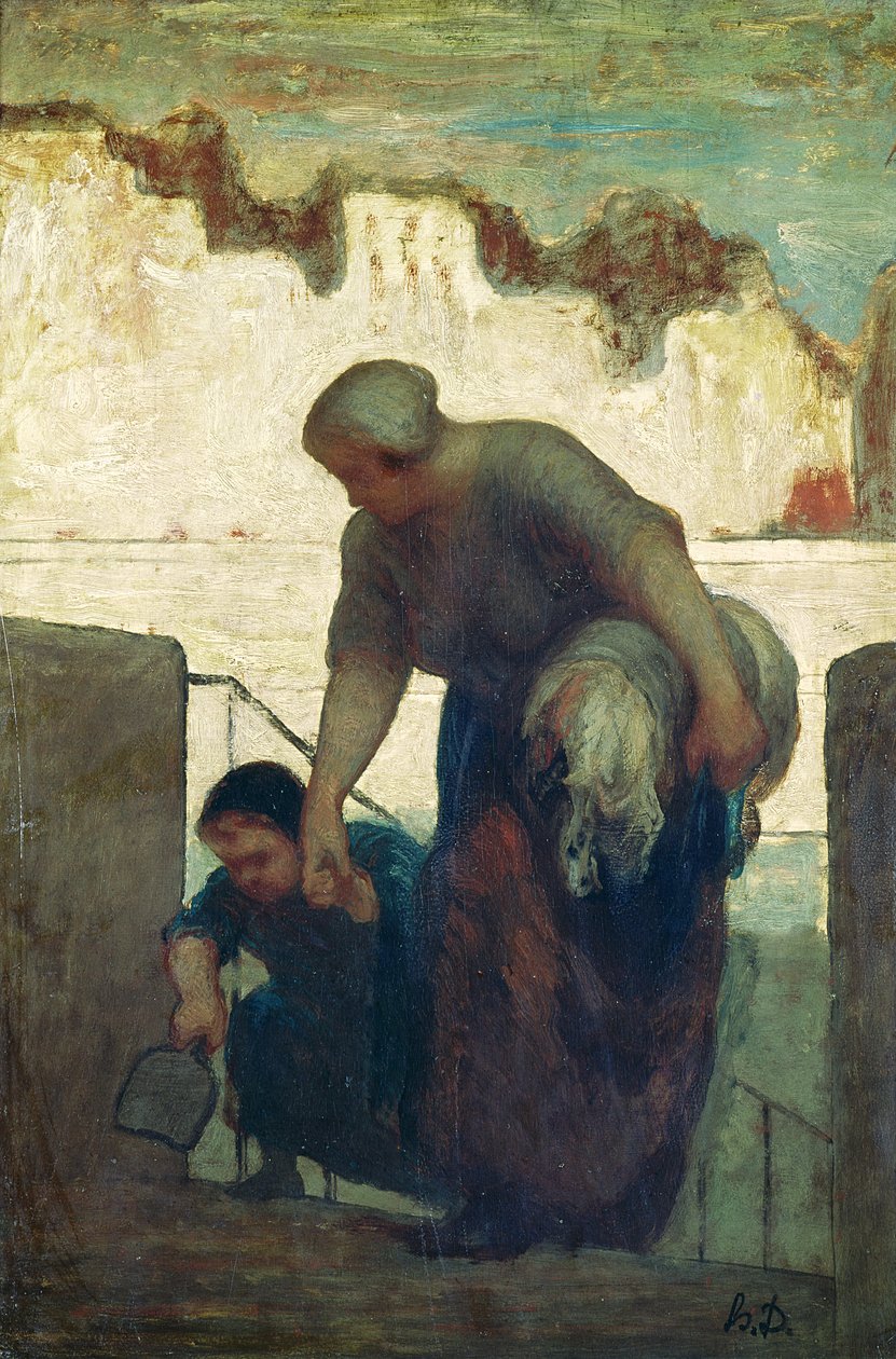 Praczka, ok. 1860-61 autorstwa Honoré Daumier