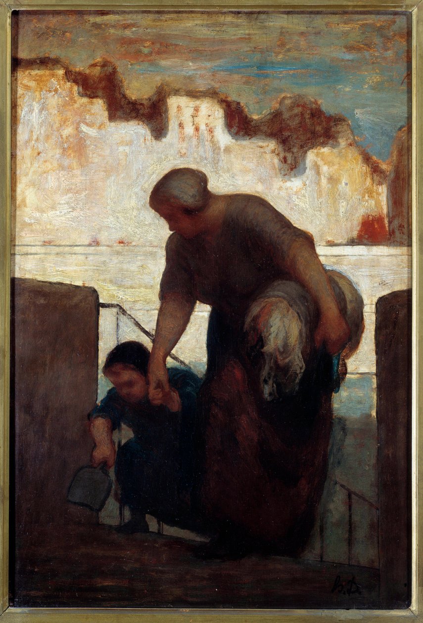 Pralka. Obraz Honore Daumier autorstwa Honoré Daumier