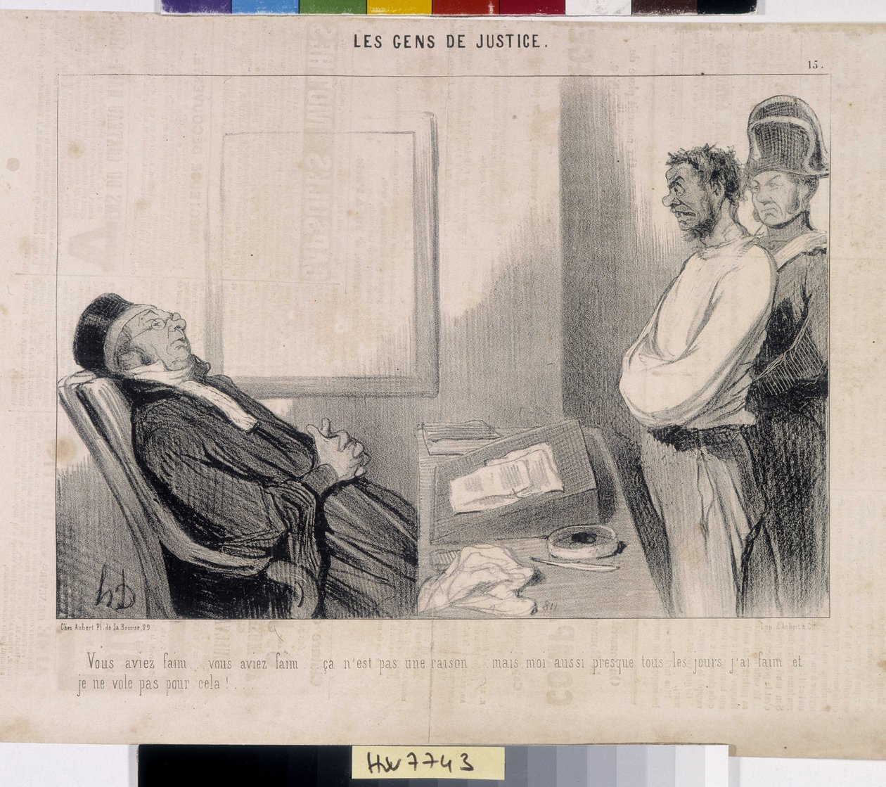 Ludzie sprawiedliwości. Rysunek Honore Daumiera (1808-1879), 37,5x28. Wyciąg z gazety Le „Charivari”, Musee des Beaux Arts, Palais Longchamp, Marseille. autorstwa Honoré Daumier