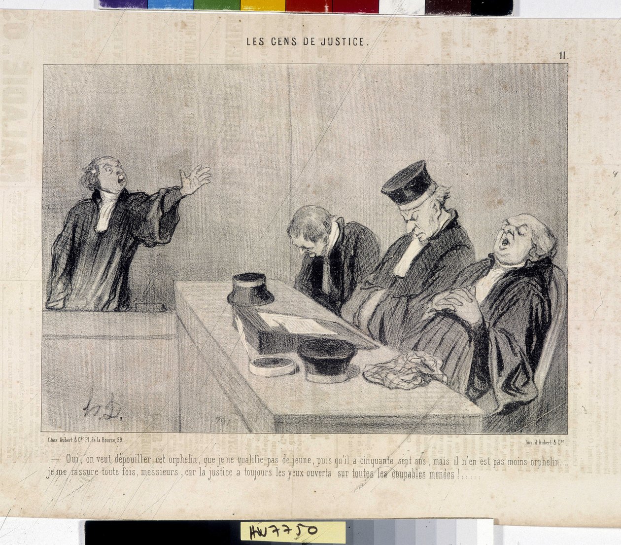 Ludzie sprawiedliwości. Karykatura Honore Daumiera (1808-1879), z gazety Le „Charivari””, 37,5x28. Musee des Beaux Arts, Palais Longchamp, Marsylia. autorstwa Honoré Daumier