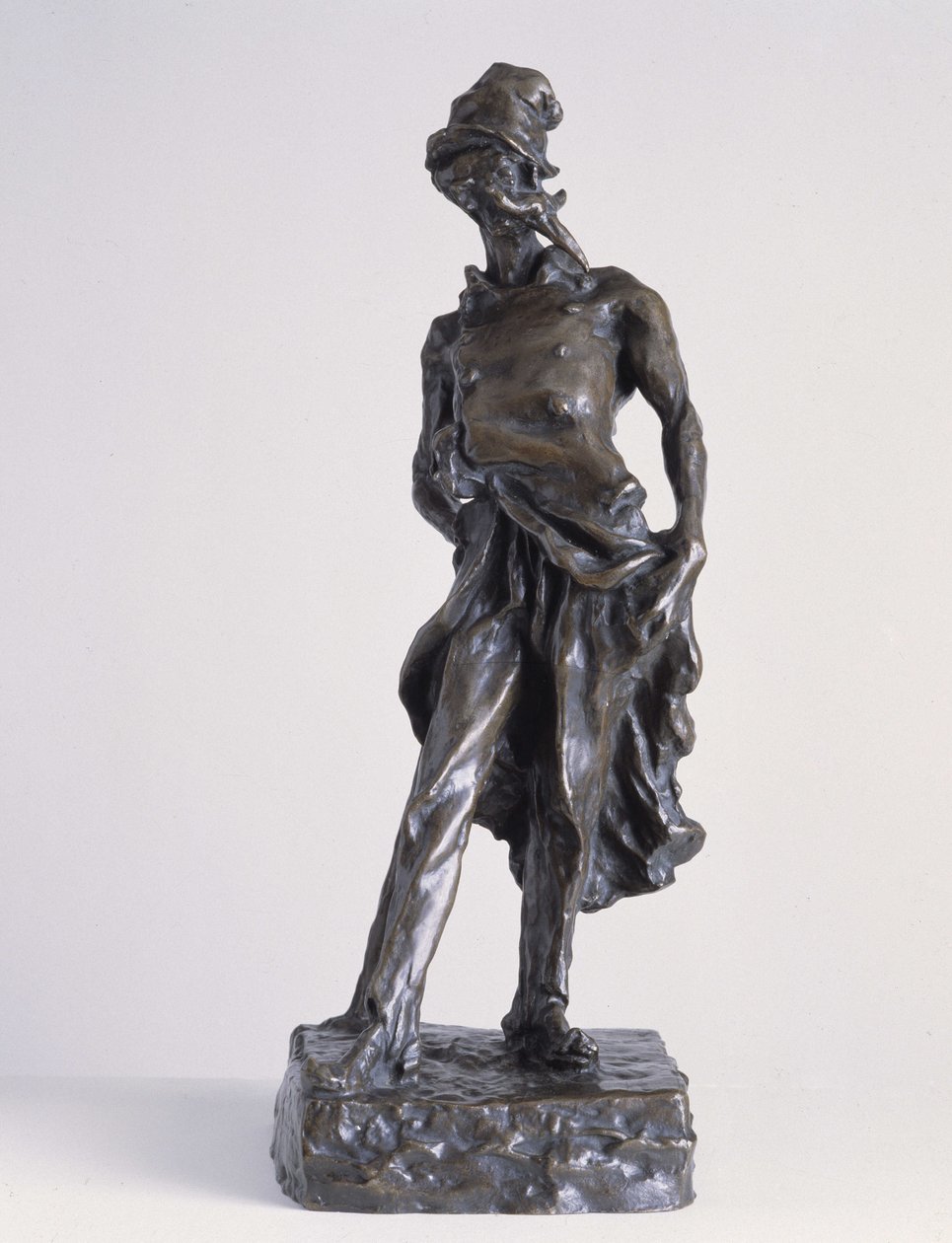 Ratapoil, karykaturzysta polityczny reprezentujący grabarza Republiki. Rzeźba z brązu z piaskiem autorstwa Honore Daumier (1808-1879) autorstwa Honoré Daumier