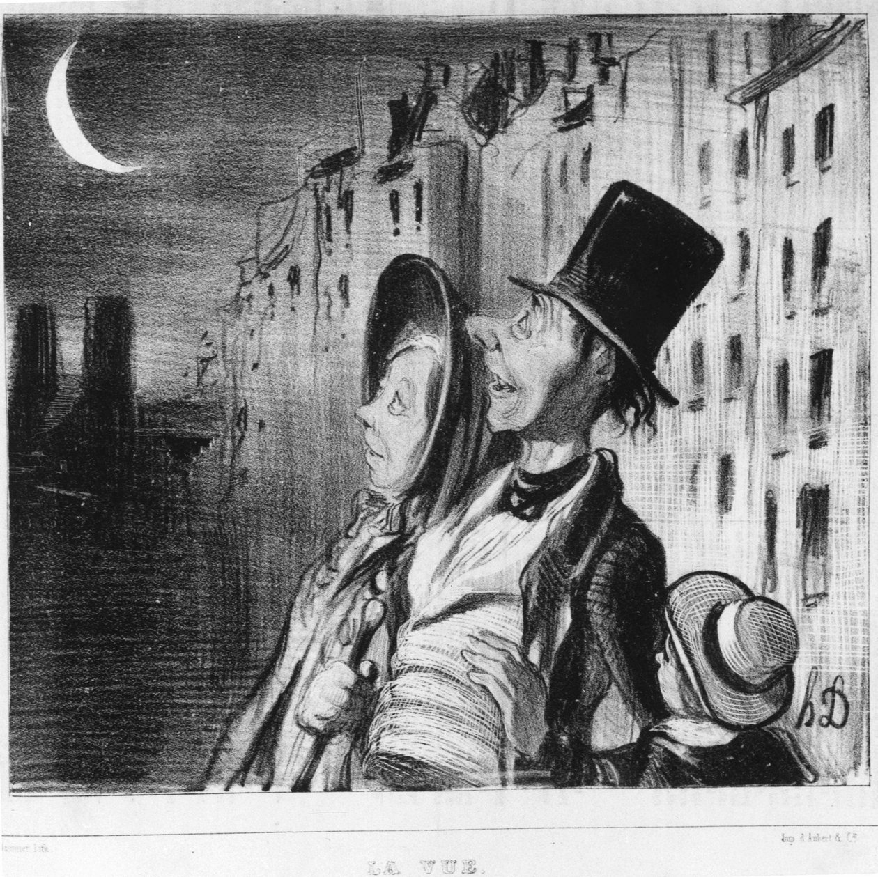 Widok: serial zaczerpnięty z „Cinq sens” Honore Daumiera (1808-1879). „” Charivari”” autorstwa Honoré Daumier