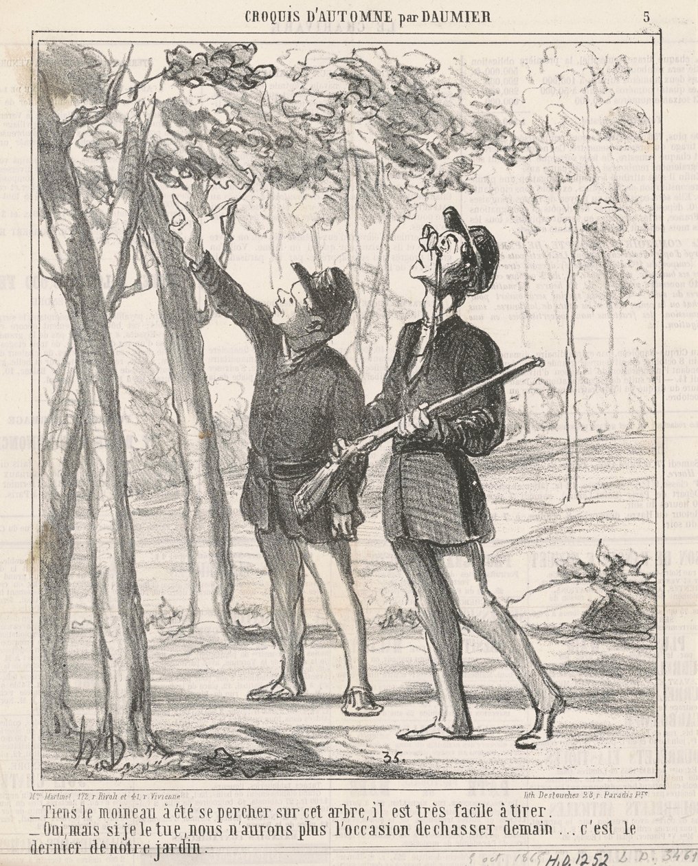Tutaj przysiadł wróbel autorstwa Honoré Daumier