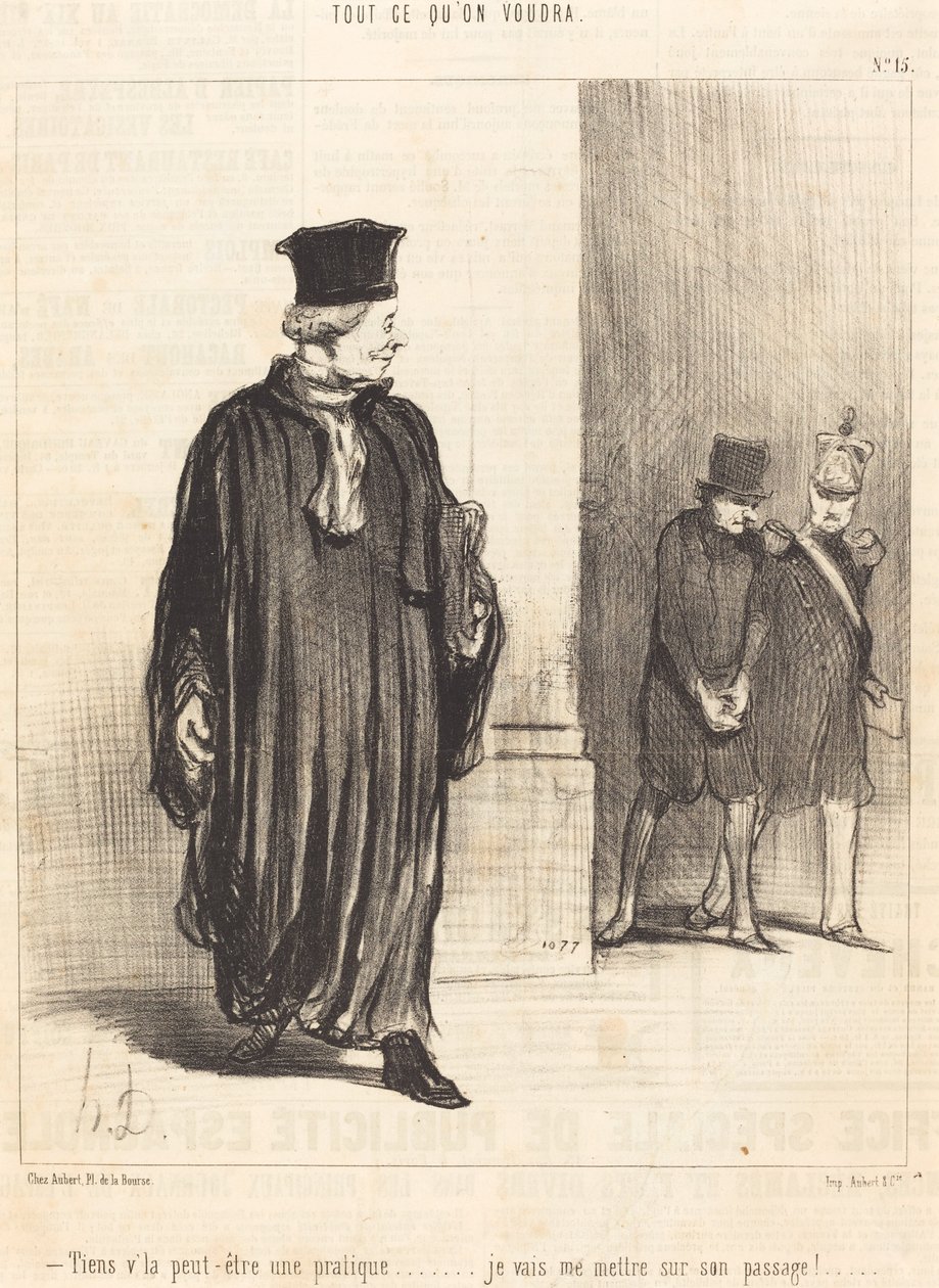 Tutaj może praktyka autorstwa Honoré Daumier