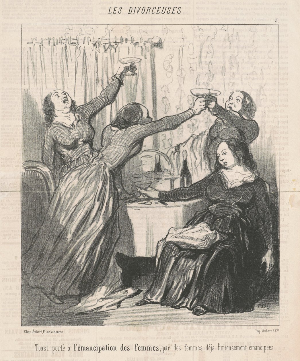 Toast wzniesiony za emancypację kobiet... autorstwa Honoré Daumier
