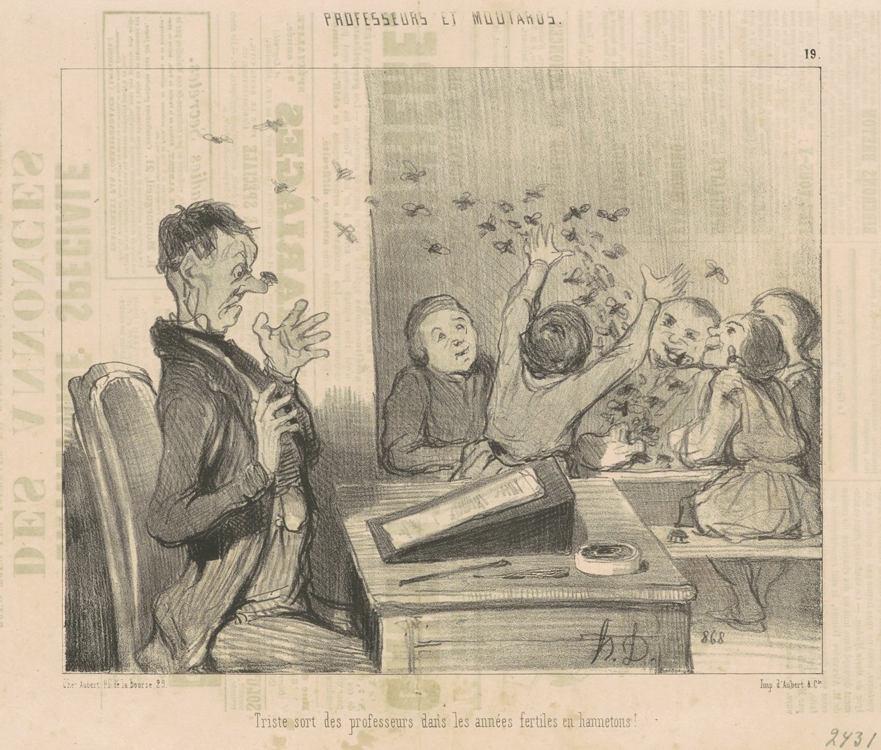 Smutny los nauczycieli... autorstwa Honoré Daumier