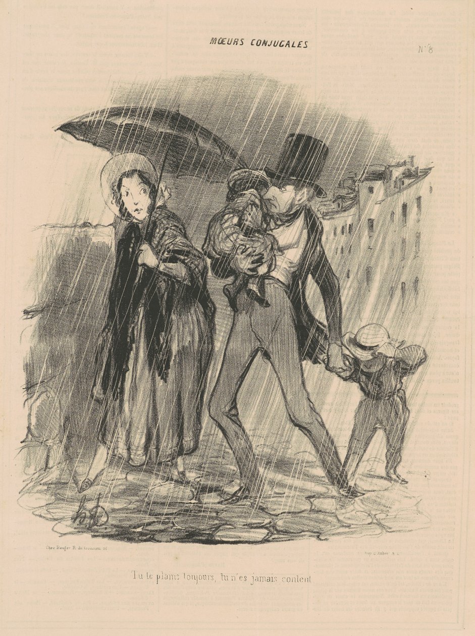 Zawsze narzekasz, nigdy nie jesteś szczęśliwy. autorstwa Honoré Daumier
