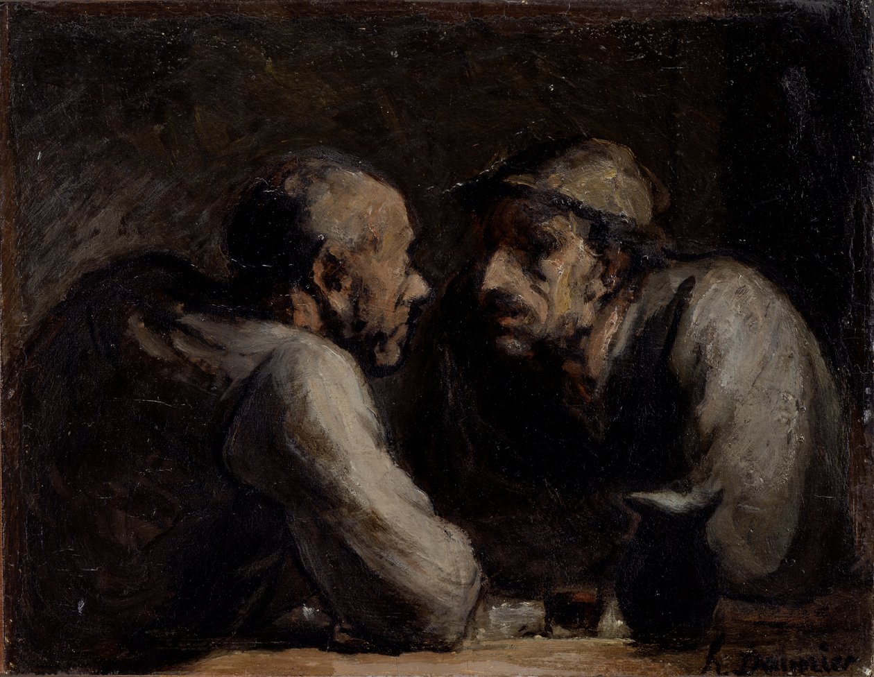 Dwóch pijących autorstwa Honoré Daumier