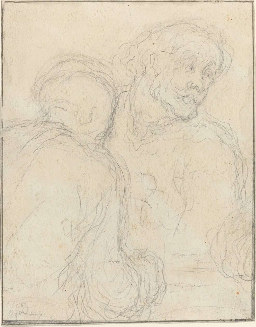 Dwóch mężczyzn autorstwa Honoré Daumier