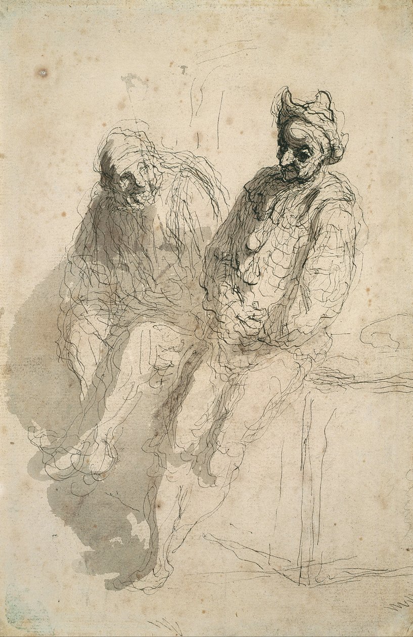 Dwa Saltimbanki autorstwa Honoré Daumier