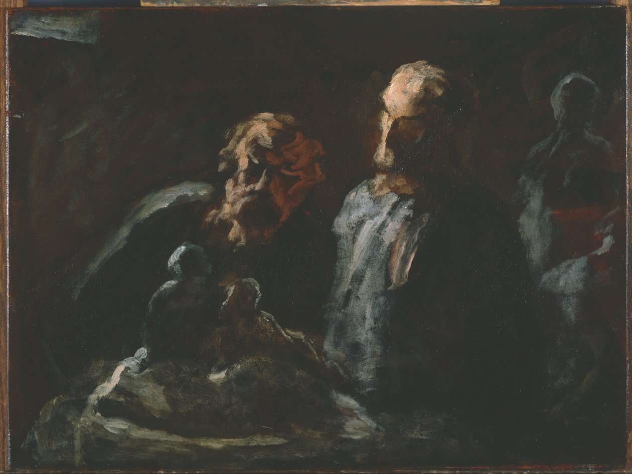 Dwóch rzeźbiarzy autorstwa Honoré Daumier