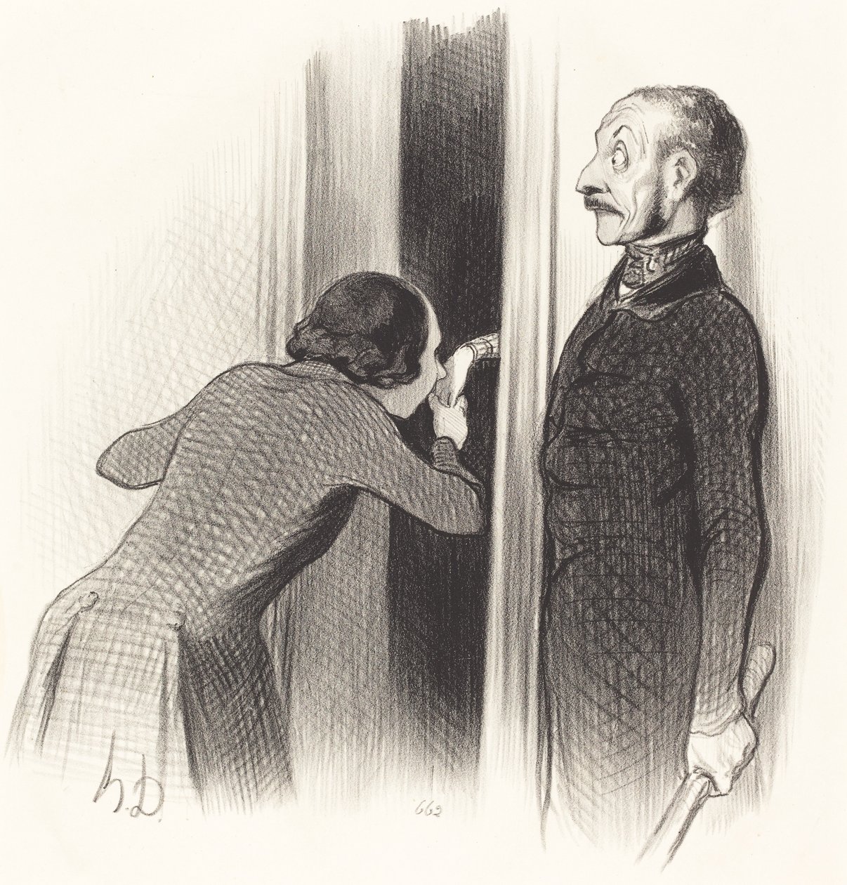 Bardzo szczęśliwy kochanek autorstwa Honoré Daumier