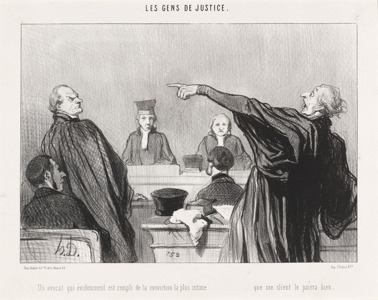 Prawnik, który jest... przepełniony przekonaniami... intymny... autorstwa Honoré Daumier
