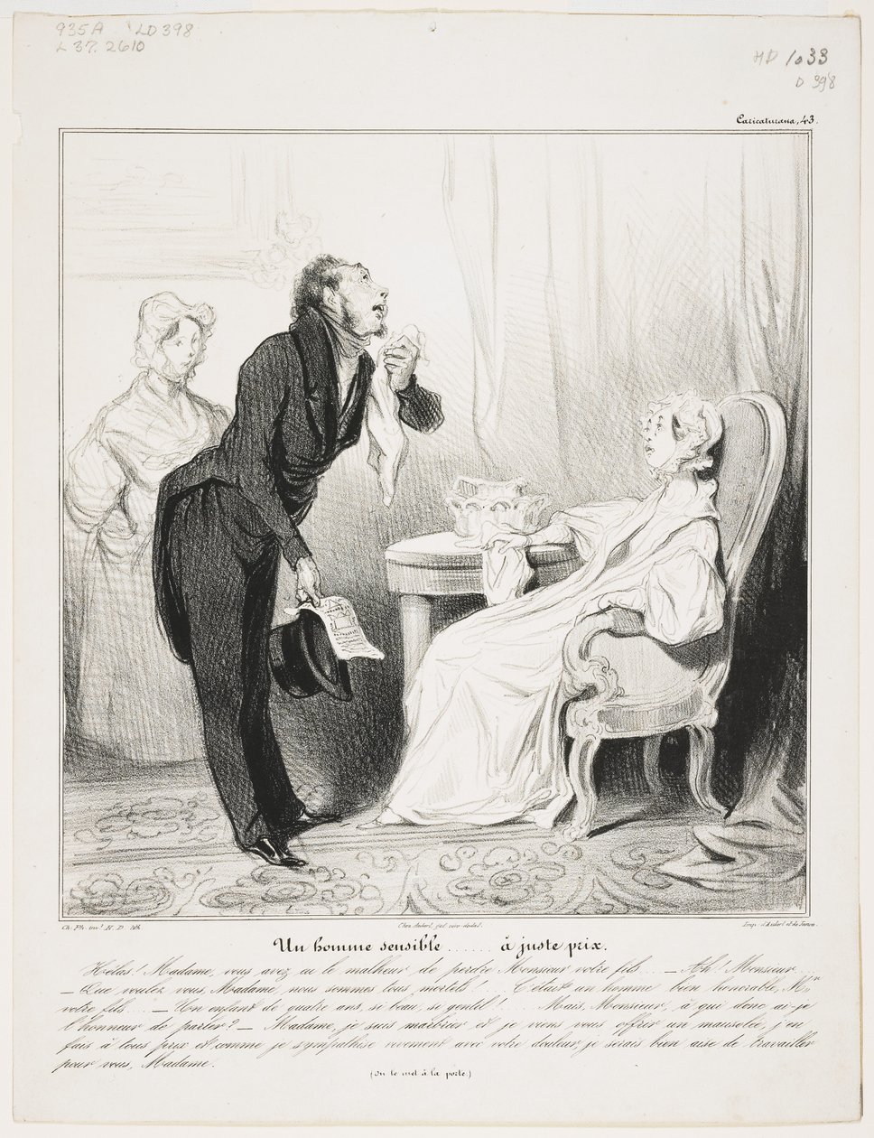 Wrażliwy mężczyzna (Caricaturana 43) autorstwa Honoré Daumier