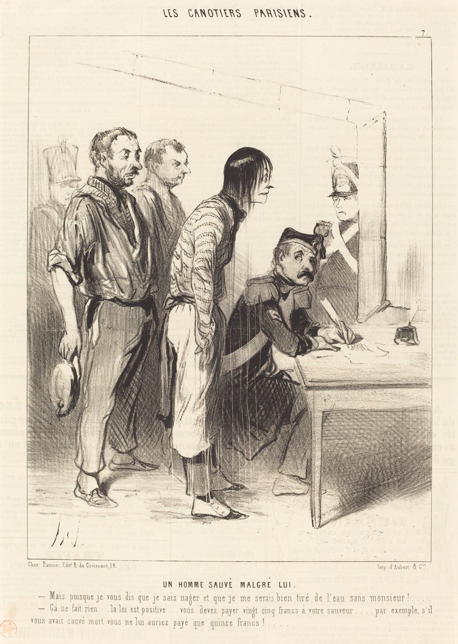 Człowiek uratowany wbrew sobie autorstwa Honoré Daumier