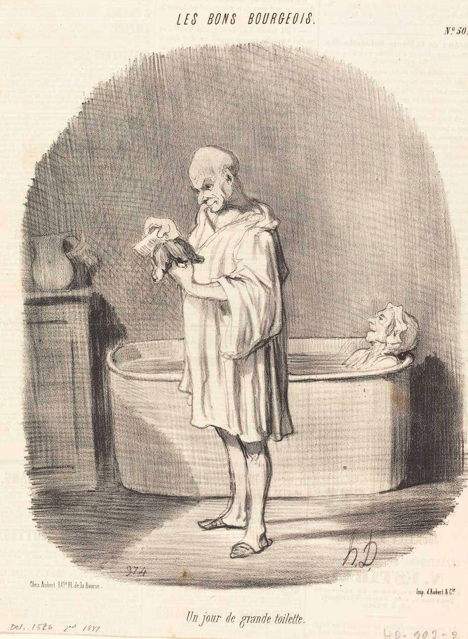Dzień świetnej toalety autorstwa Honoré Daumier