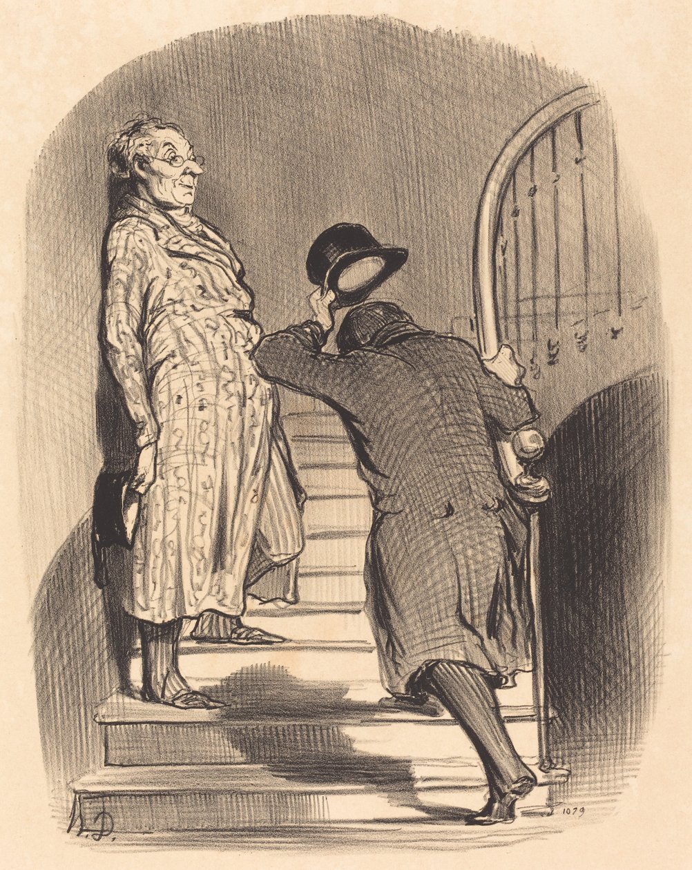 Najemca, który dokładnie płaci swoją kadencję autorstwa Honoré Daumier