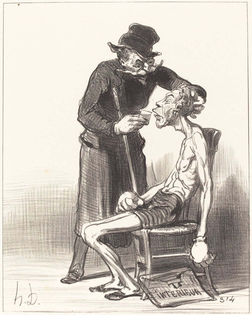 Nieszczęśliwy zapaśnik autorstwa Honoré Daumier