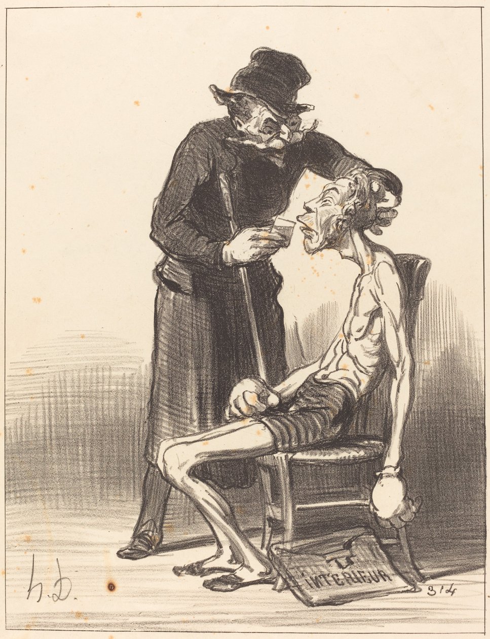 Nieszczęśliwy zapaśnik autorstwa Honoré Daumier