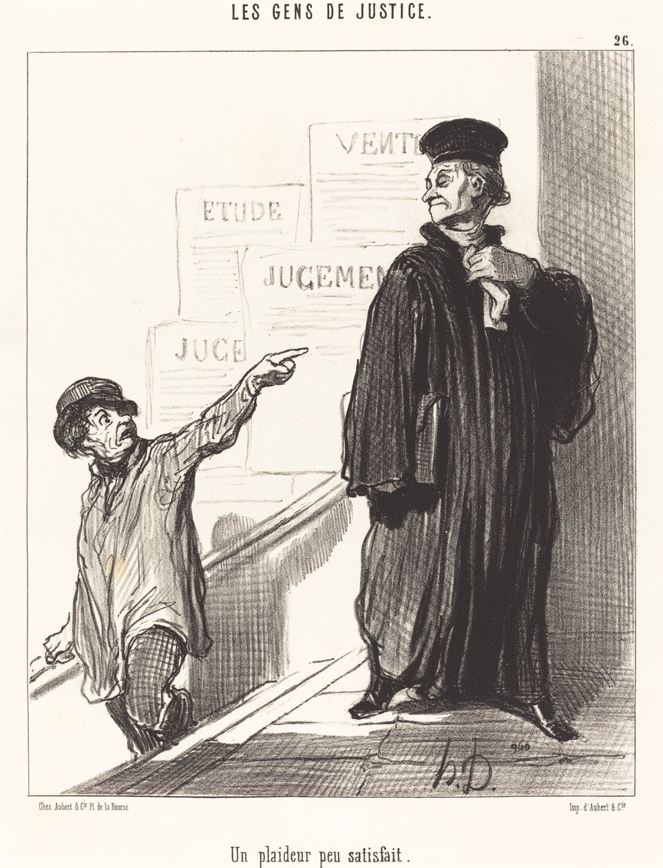 Niezadowolona strona procesu autorstwa Honoré Daumier