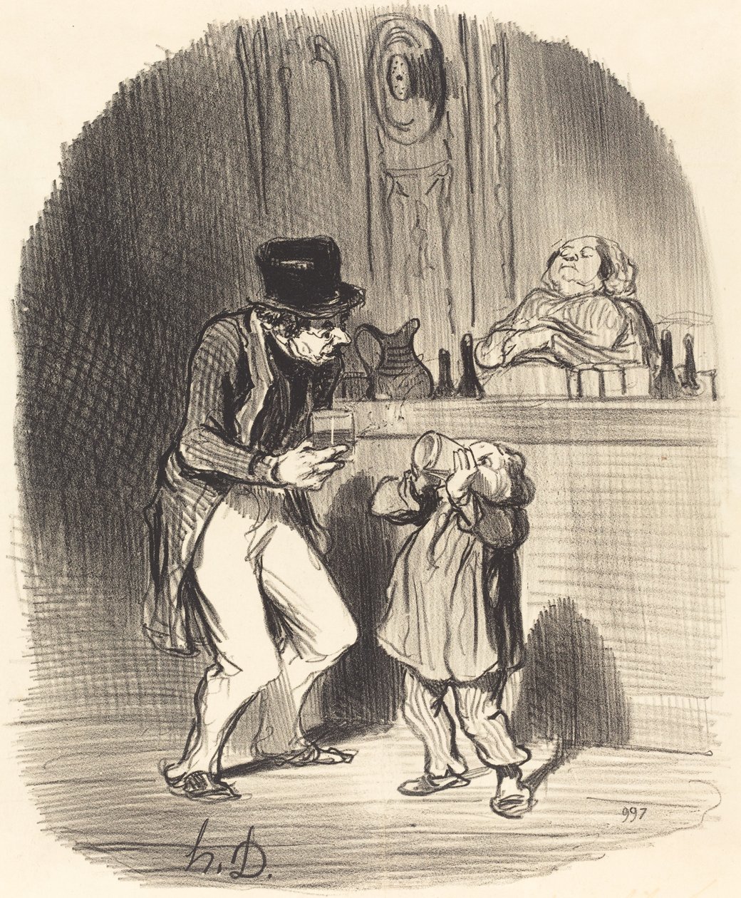 Ojciec, który sprawia, że ​​jego syn jest do dupy... autorstwa Honoré Daumier