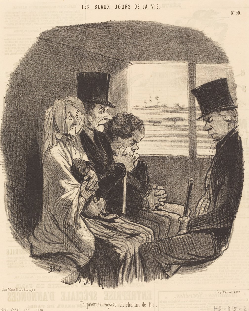 Pierwsza podróż koleją autorstwa Honoré Daumier