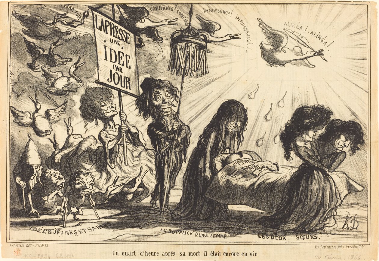 W kwadrans po śmierci wciąż żył (kwadrans po śmierci wciąż żył) autorstwa Honoré Daumier