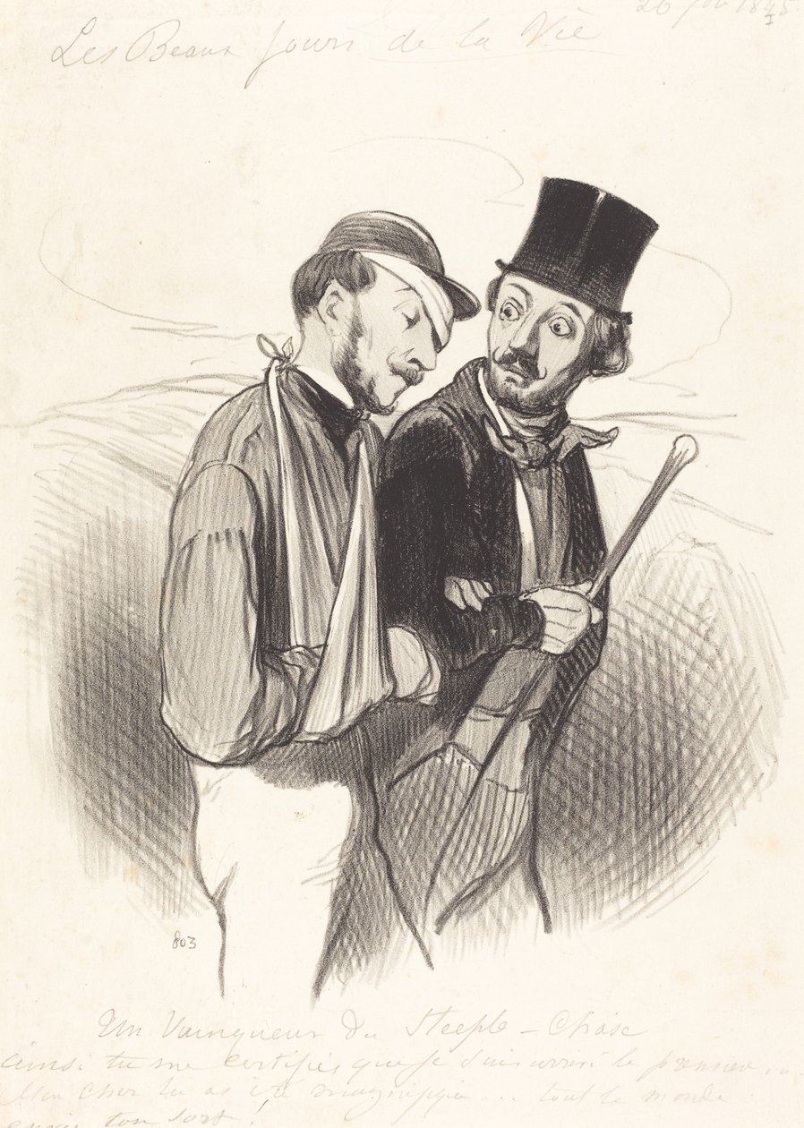 Zwycięzca biegu z przeszkodami autorstwa Honoré Daumier