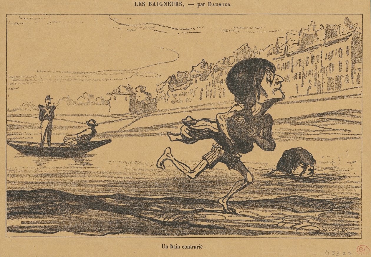 Zdenerwowana kąpiel autorstwa Honoré Daumier