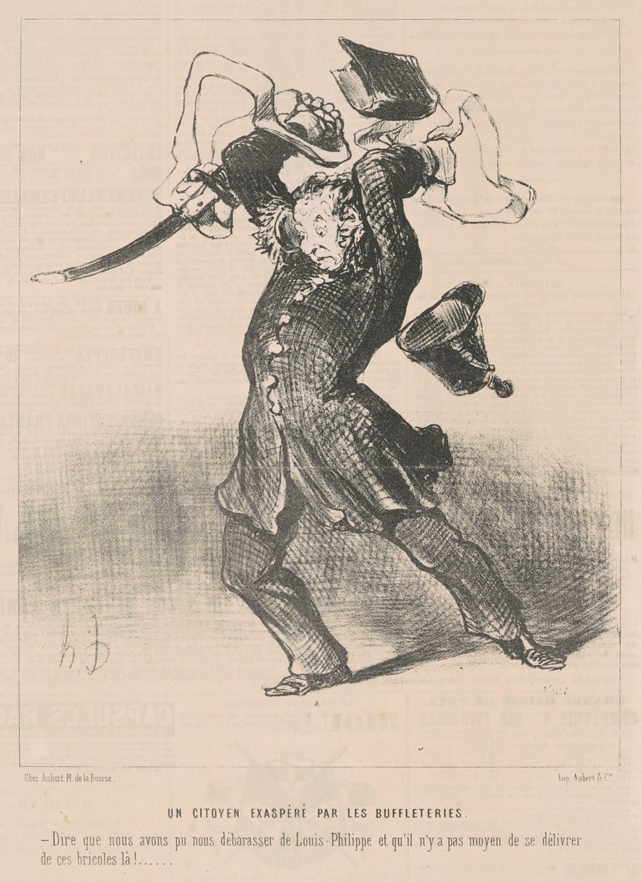 Obywatel rozdrażniony bizonami autorstwa Honoré Daumier