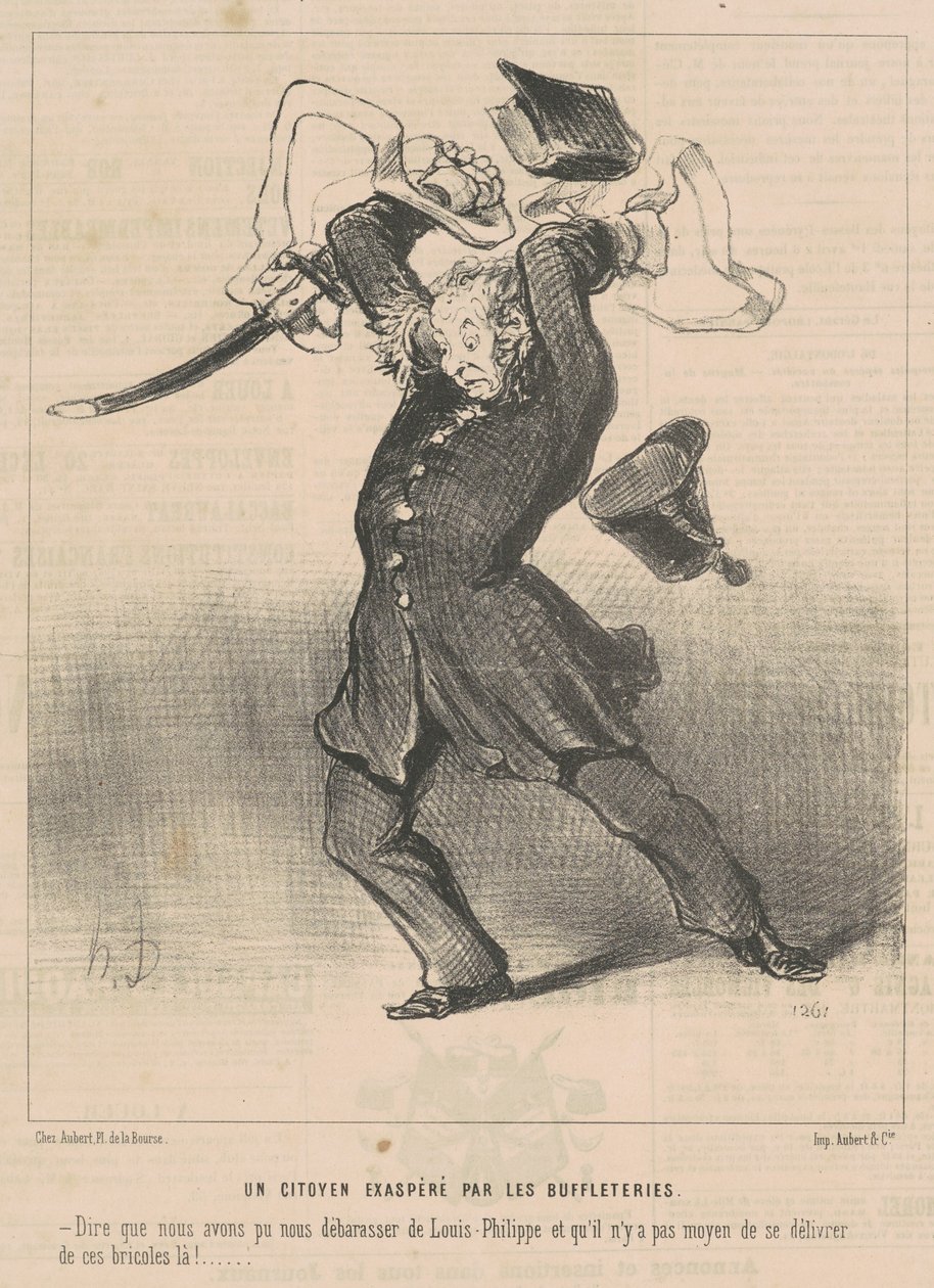 Obywatel rozdrażniony bizonami autorstwa Honoré Daumier