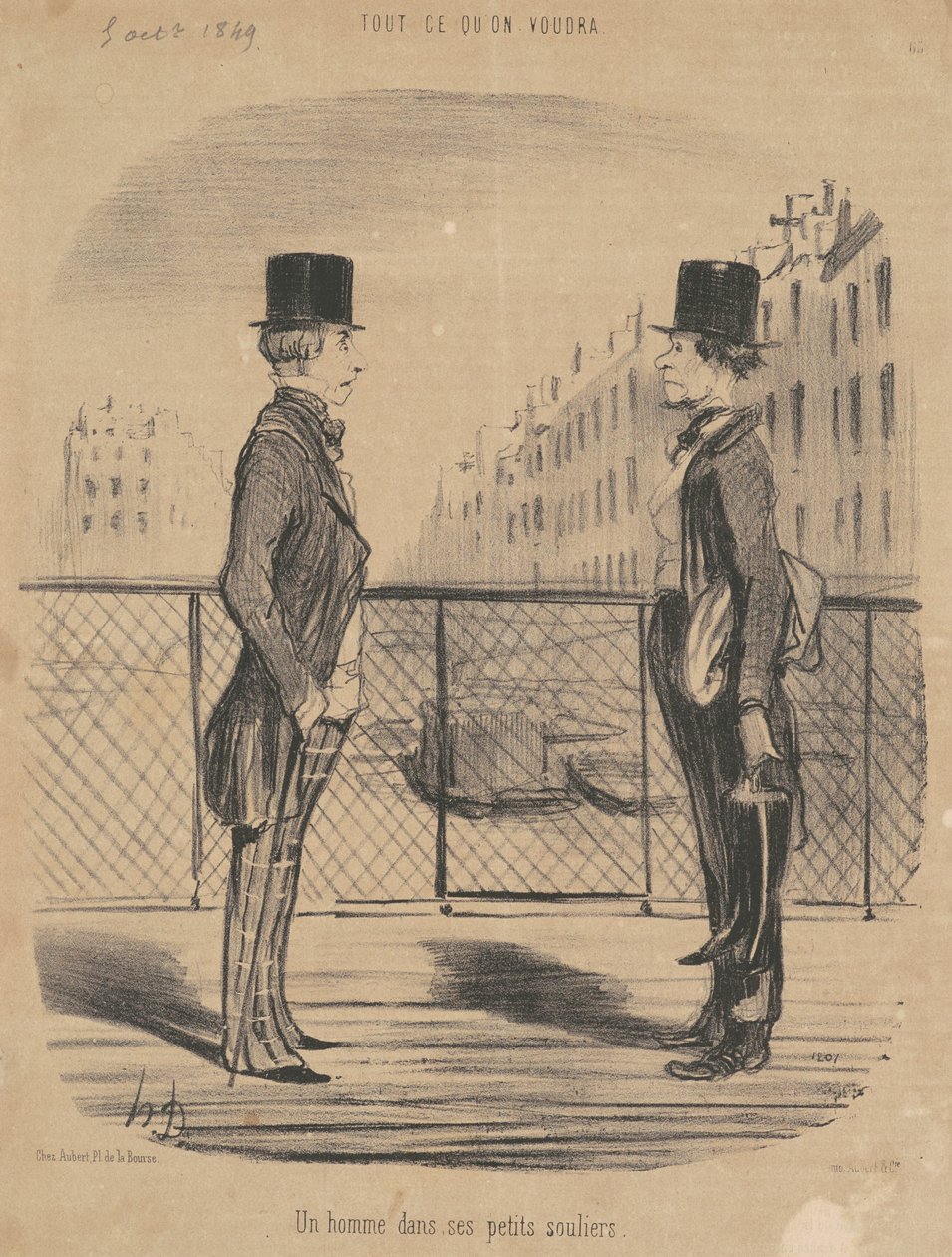 Mężczyzna w swoich małych bucikach autorstwa Honoré Daumier