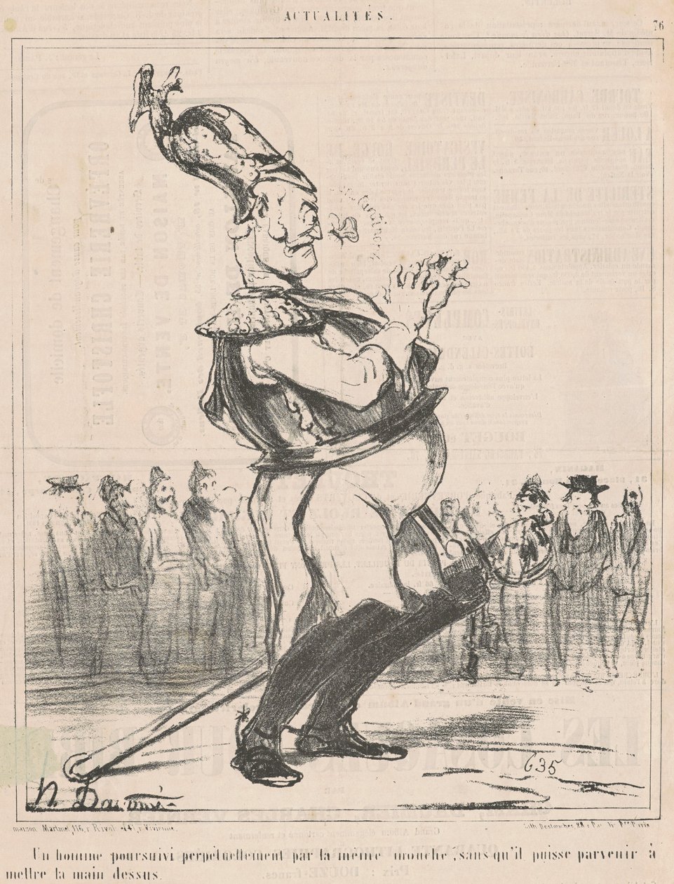 Ścigany mężczyzna... autorstwa Honoré Daumier
