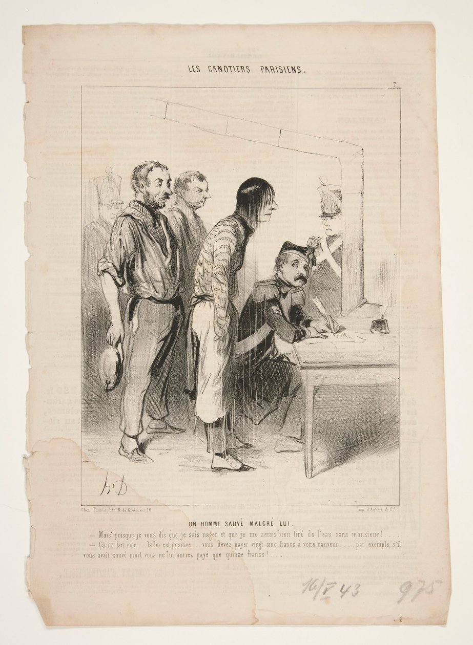 Człowiek ratuje wbrew sobie autorstwa Honoré Daumier
