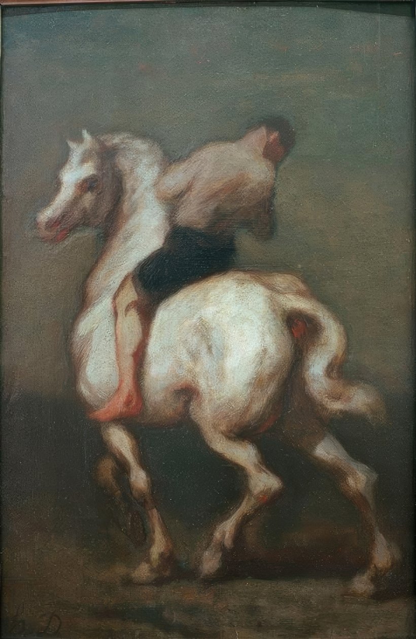 Mężczyzna na białym koniu autorstwa Honoré Daumier