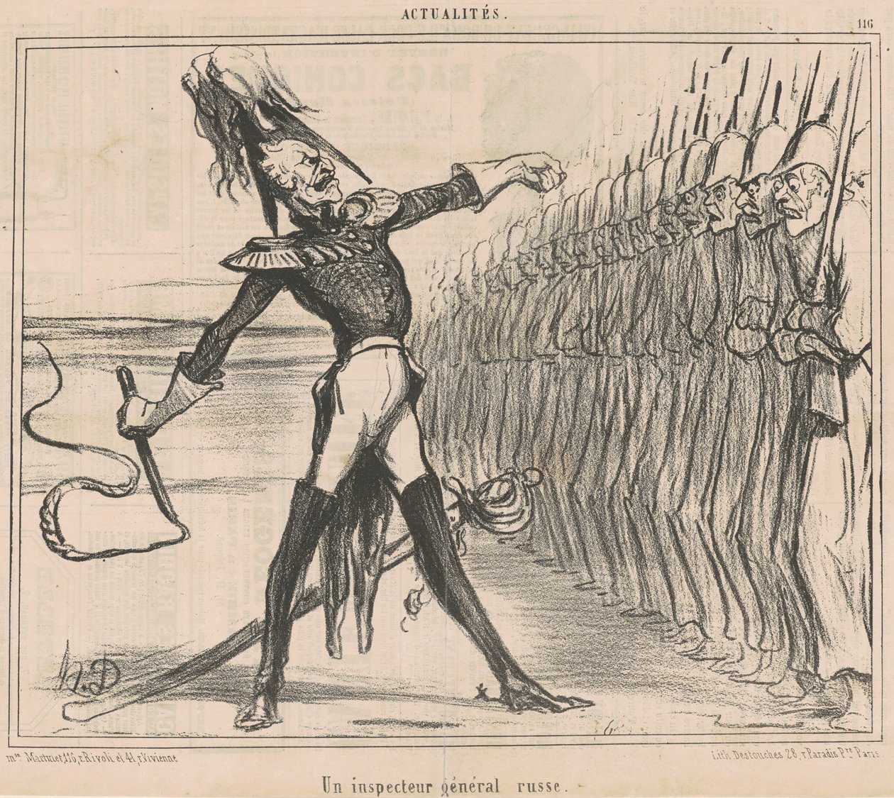 Rosyjski Generalny Inspektor autorstwa Honoré Daumier