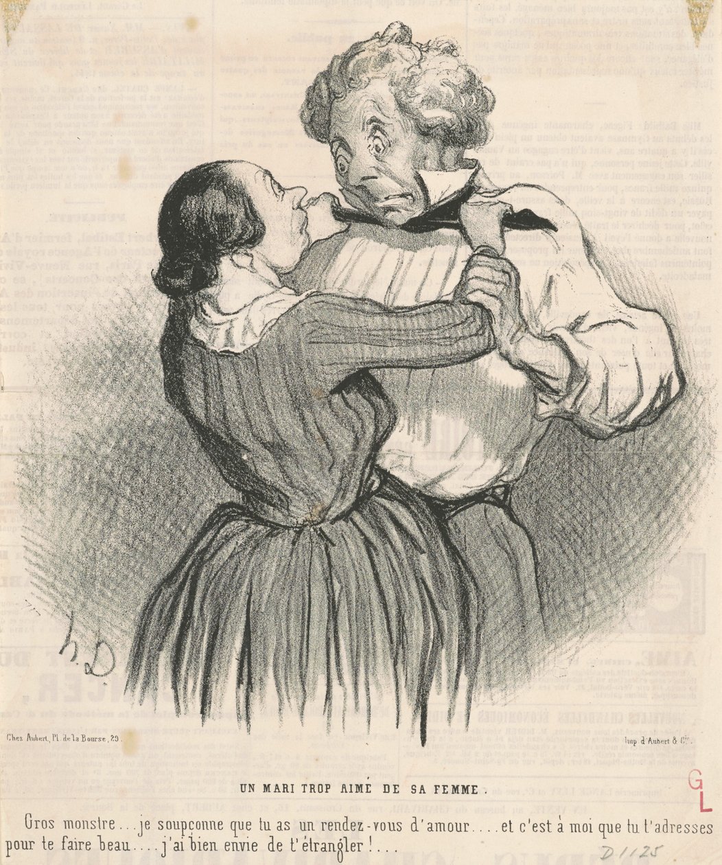 Mąż zbyt kochany przez żonę autorstwa Honoré Daumier