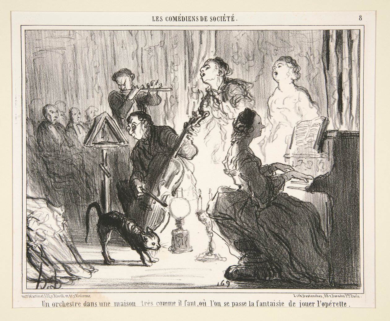 Orkiestra w domu autorstwa Honoré Daumier