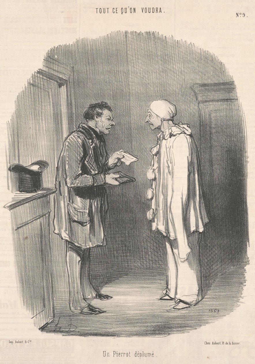 Pierrota bez piór autorstwa Honoré Daumier